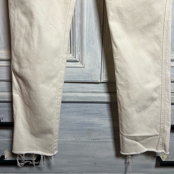 Mother Denim High‎ Waisted Rascal Ankle Fray Eggnog Jeans Stretch Classic - Picture 7 of 13